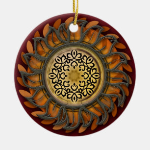 Metal Sun Splendour Ceramic Ornament