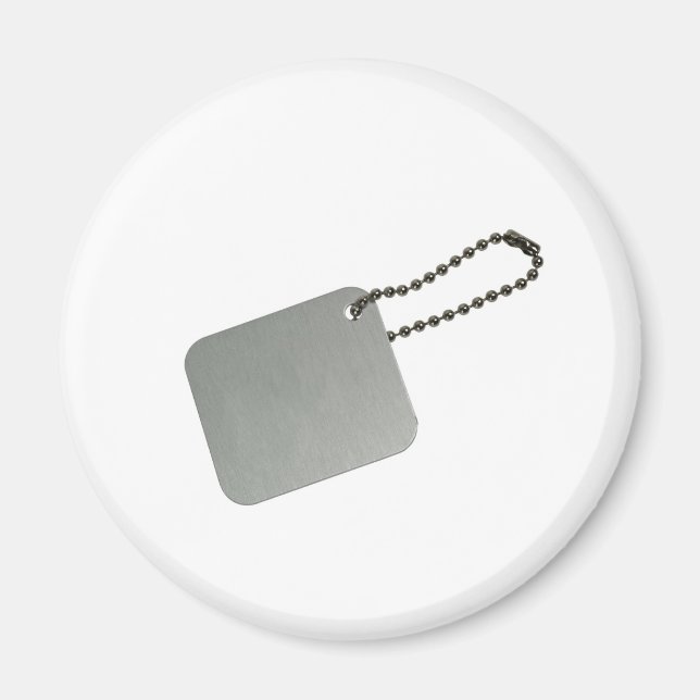 Metal tag with chain magnet (Front)