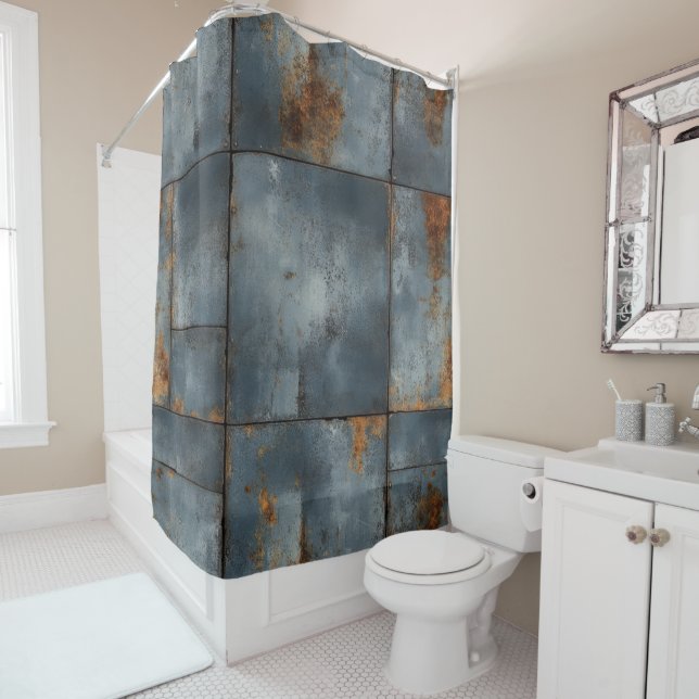 Metal Texture Shower Curtain (In Situ)