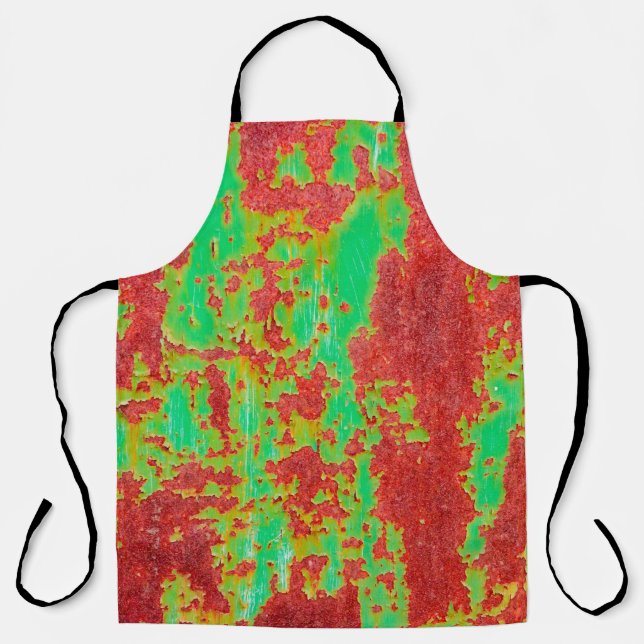 Metal texture with scratches and cracks effect, ab apron (Front)