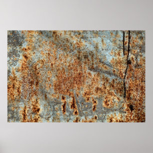 Metal texture with scratches and cracks. Vintage d Poster