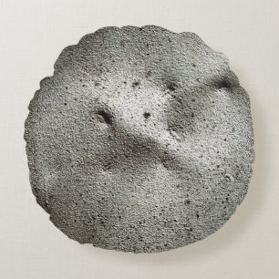 Metal texture with scratches and cracksabstract, a round pillow