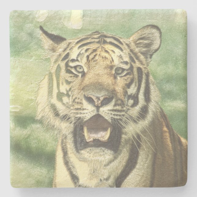 metal tiger stone coaster (Front)