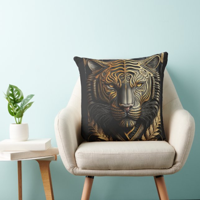 Metal tiger throw pillow (Chair)