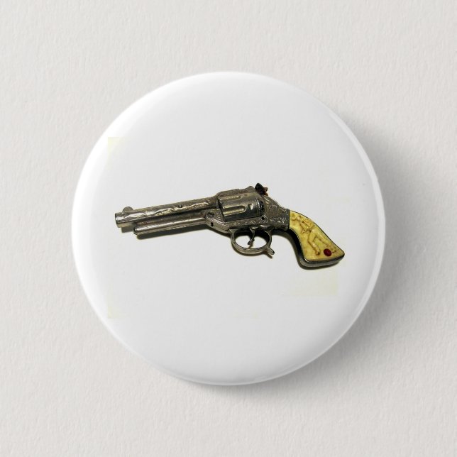 Metal Toy Gun 2 Inch Round Button (Front)