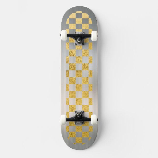 metal trim goldleaf checkered Skateboard (Front)