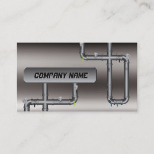 Metal Tube Repair Plumber Waterworks Business Card