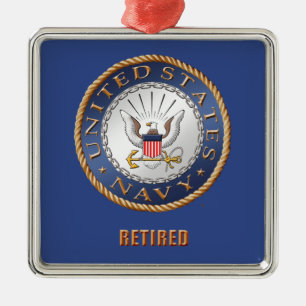 Métal U.S. Ornement en céramique retiré par marine