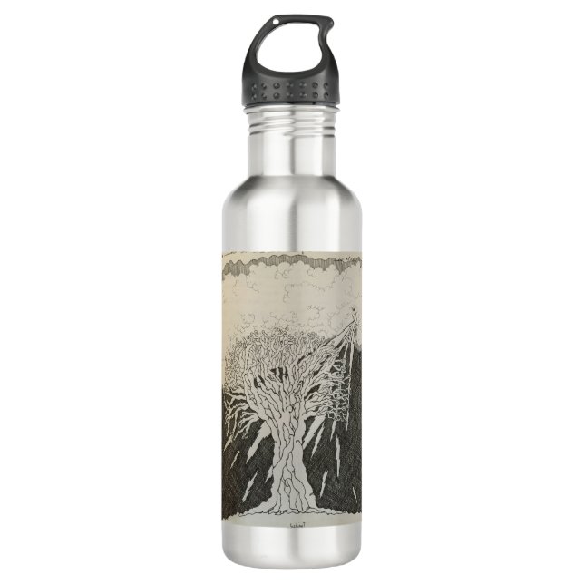 Metal water bottle w/original art by Tony Cimino