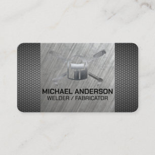 Metal Welding Helmet and Tools   Blue Collar Business Card