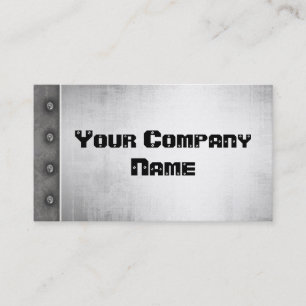 Metal With Rivets Border Business Cards