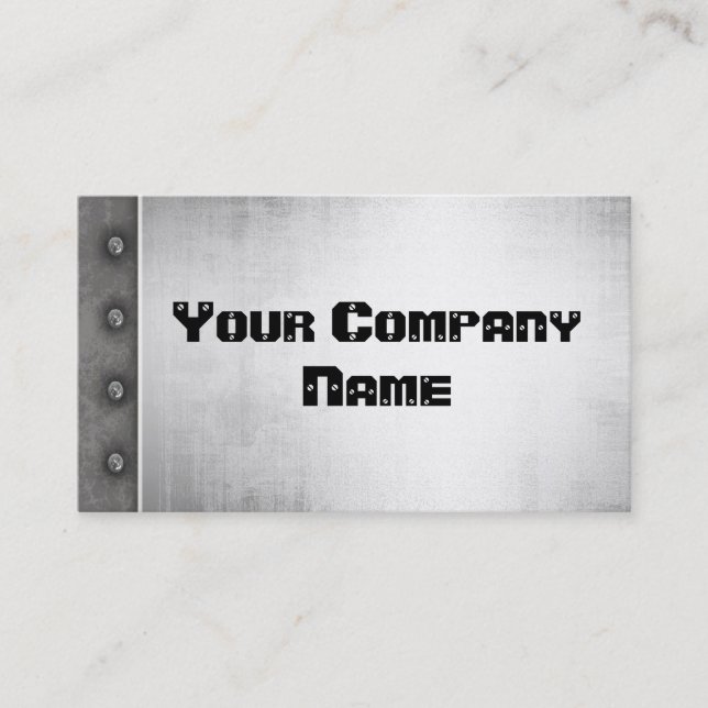 Metal With Rivets Border Business Cards (Front)