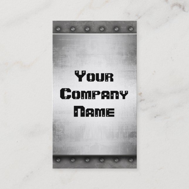 Metal With Rivets Border Business Cards (Front)