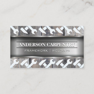 Metal Wood Building Material Tools Business Card