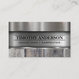 Metal Wood   Building Materials Business Card