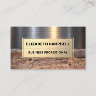 Metal Wood Industrial Business Card