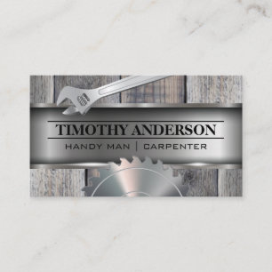 Metal Wood Wrench Circular Saw Business Card