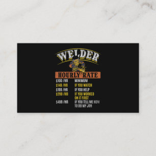 Metal Worker Welding MIG Welder Funny Welder Hourl Business Card
