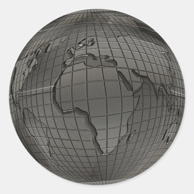 Metal World Globe Stickers (Front)