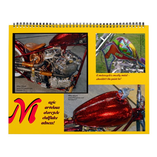 Metalflake Madness Huge Size Motorcycle Paint 2014 Calendar (Cover)