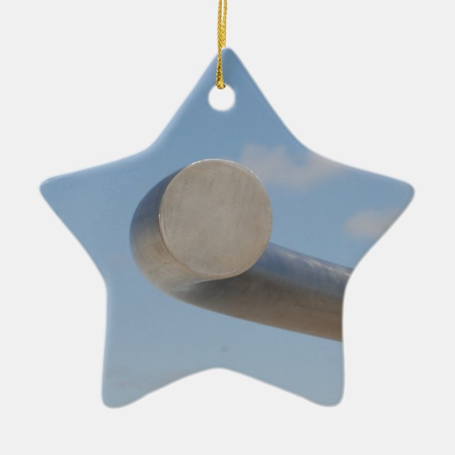 Metalic Blue Skies Ceramic Ornament (Front)