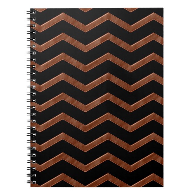 Metalic Bronze Zig Zag Pattern Notebook (Front)
