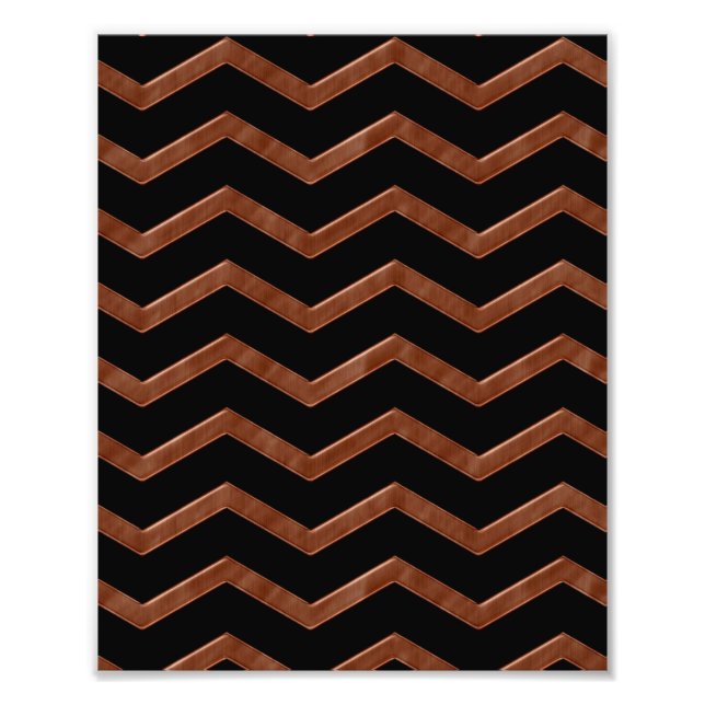 Metalic Bronze Zig Zag Pattern Photo Print (Front)