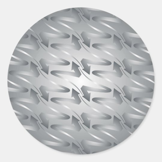 metalic digital arrow classic round sticker