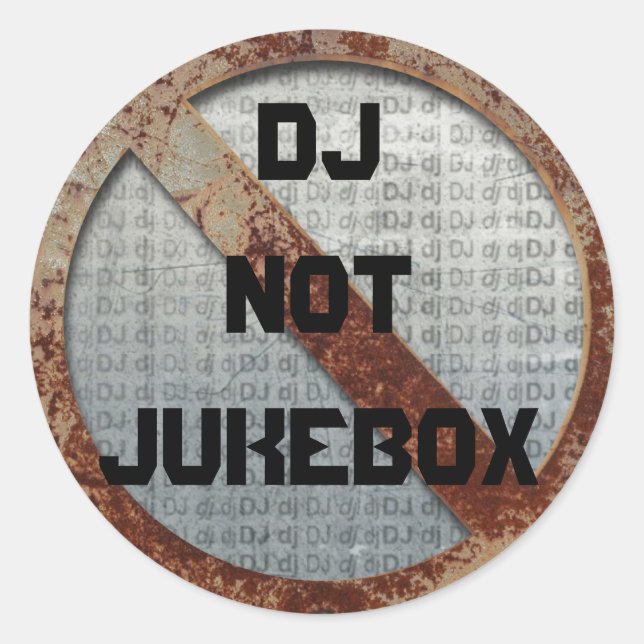 Metalic DJ not jukebox sticker (Front)