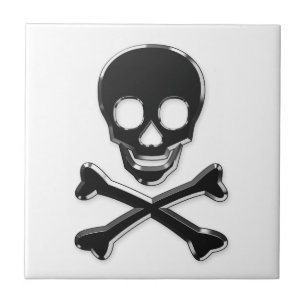 Metall skul and bones tile