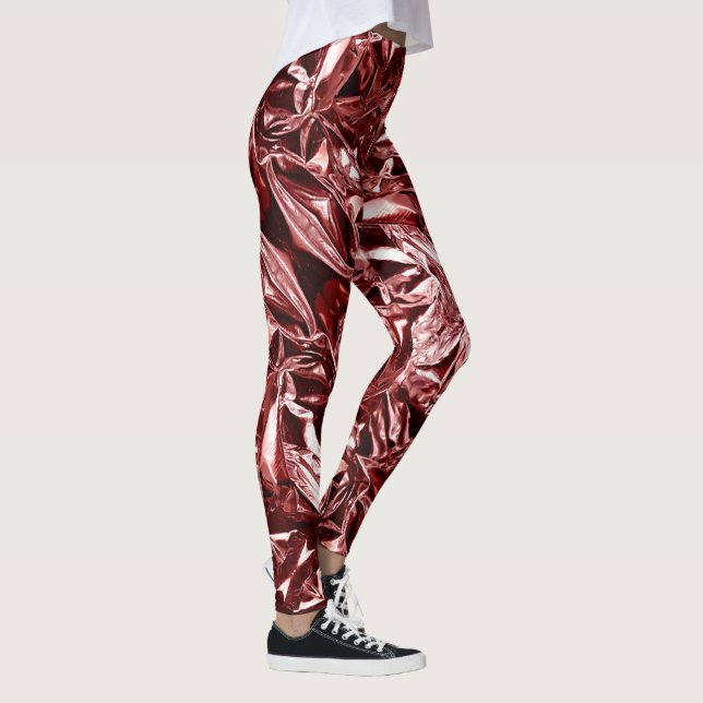 Metallic Abstract 101 Deep Pink Leggings (Right)