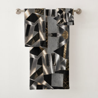 Metallic Abstract Piano Keys Bath Towel Set