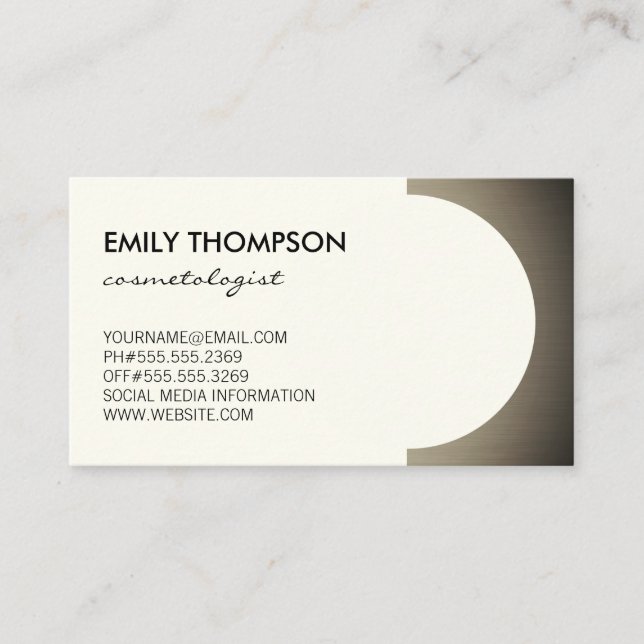 Metallic Accent (off yellow) Appointment Card (Front)