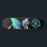 *~* Metallic AP88 Elemental Gold BLUE Dragon  Skateboard<br><div class="desc">(Search code AP88 to find similar items ) Easily Transfer to other Zazzle Products. Elemental Element DRAGON with RING of FIRE / FLAMES / FLAME and INITIAL MONOGRAM for your name - Keep or edit or delete the text. This Fierce Popular trending skateboard Chinese style custom pro Element Dragon design...</div>