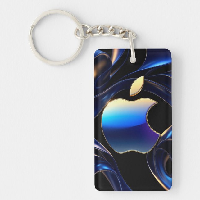 ✨ Metallic Apple Design For Modern Key Accessories Keychain (Front)