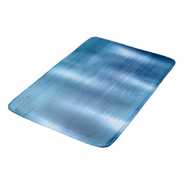 Metallic Aqua Blue  Bath Mat (Angled)
