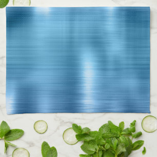 Metallic Aqua Blue Kitchen Towel