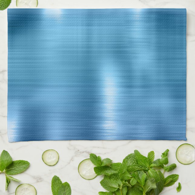 Metallic Aqua Blue  Kitchen Towel (Folded)
