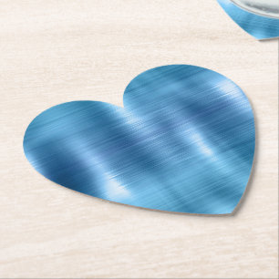 Metallic Aqua Blue Paper Coaster