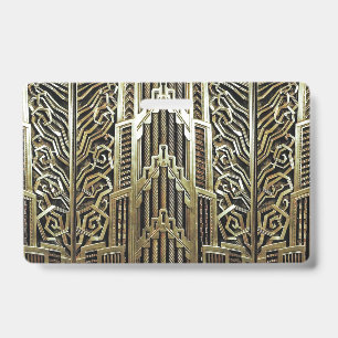 Metallic art nouveau design, vintage,elegant,chic, badge
