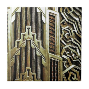 Metallic art nouveau design, vintage,elegant,chic, tile