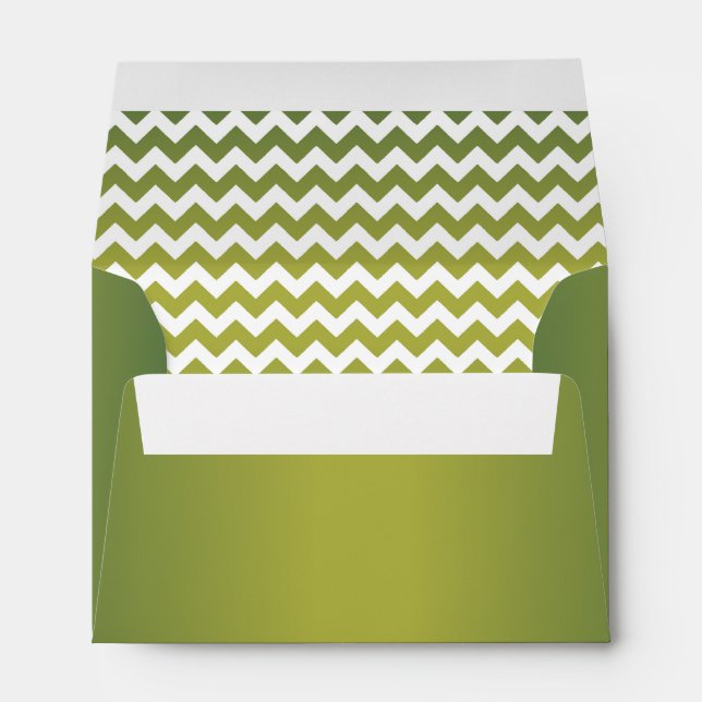 Metallic Autumn Green Chevron Midsize Envelope (Back (Bottom))