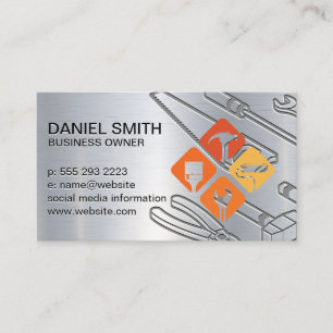 Metallic Background Builder Tools Remodeling Business Card