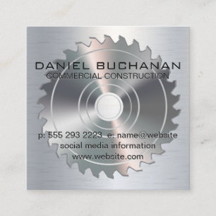 Metallic Background Circular Saw Business Card