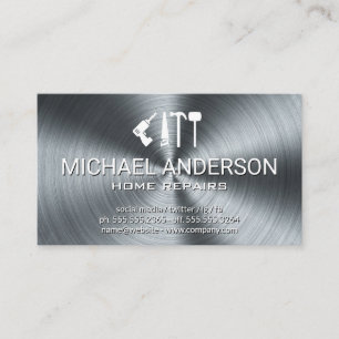 Metallic Background Hardware Tools Handyman Business Card