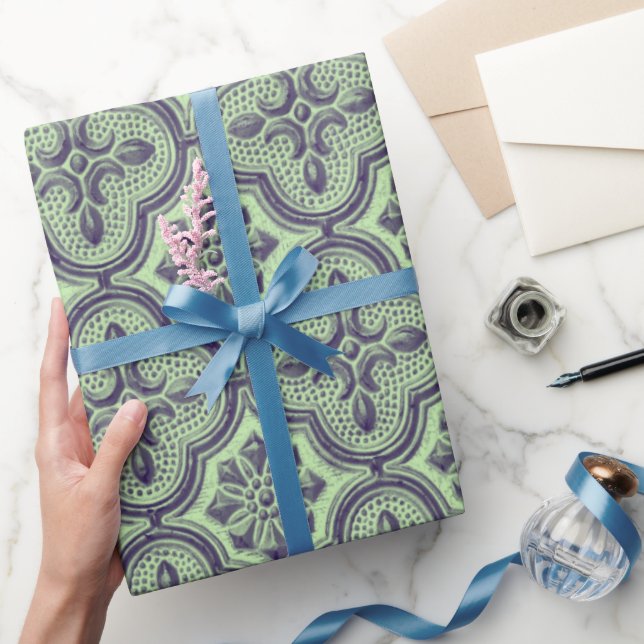 Metallic Baroque Pattern Wrapping Paper (Gifting)