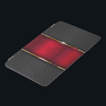 Metallic black and red touch of gold iPad mini cover<br><div class="desc">Metallic black and red large stripes. Gold accents and optional monogram.</div>