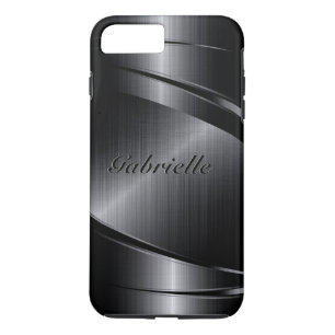 Metallic Black Design Brushed Aluminum Look iPhone 8 Plus/7 Plus Case