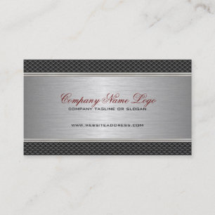 Metallic  Black & Grey Brushed Aluminum Look 2 Business Card