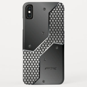 Metallic Black & Grey Geometric Design iPhone XS Max Case